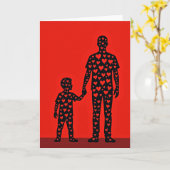Dad And Son Love Hearts Card Kaart (Gele Bloem)