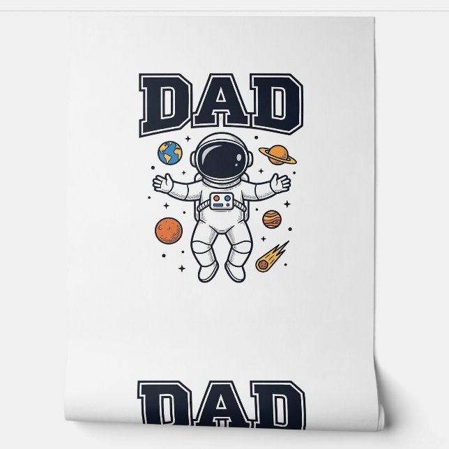Dad Astronaut Space Vector Shirt Ontwerp_1 Behang (Afrollen)