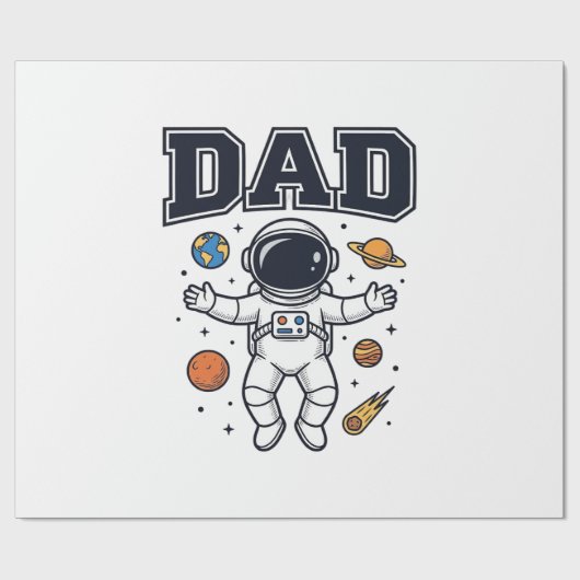 Dad Astronaut Space Vector Shirt Ontwerp_1 Cadeaupapier (Vlak)