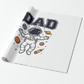 Dad Astronaut Space Vector Shirt Ontwerp_1 Cadeaupapier (Uitgerold)