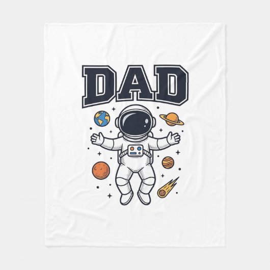 Dad Astronaut Space Vector Shirt Ontwerp_1 Fleece Deken (Voorkant)