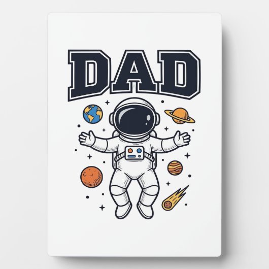 Dad Astronaut Space Vector Shirt Ontwerp_1 Fotoplaat (voorkant)