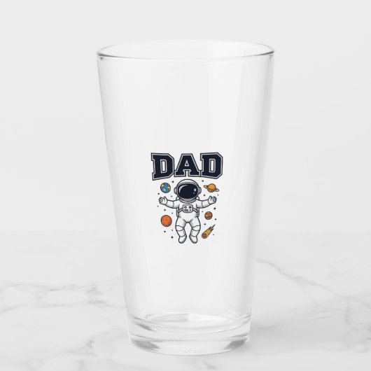 Dad Astronaut Space Vector Shirt Ontwerp_1 Glas (Voorkant)