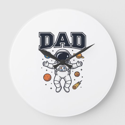 Dad Astronaut Space Vector Shirt Ontwerp_1 Grote Klok (Voorkant)