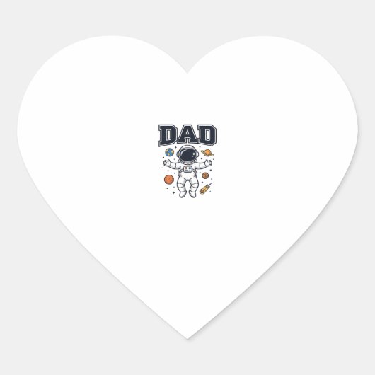 Dad Astronaut Space Vector Shirt Ontwerp_1 Hart Sticker (Voorkant)