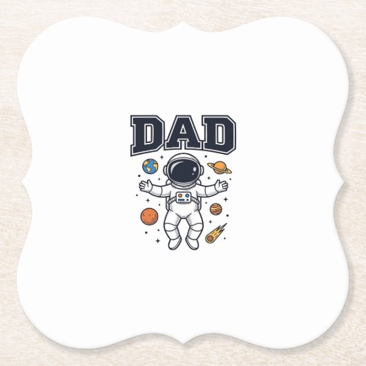 Dad Astronaut Space Vector Shirt Ontwerp_1 Kartonnen Onderzetters (Voorkant)