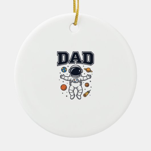 Dad Astronaut Space Vector Shirt Ontwerp_1 Keramisch Ornament (Voorkant)