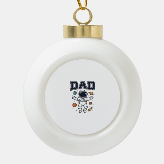 Dad Astronaut Space Vector Shirt Ontwerp_1 Keramische Bal Ornament (Voorkant)