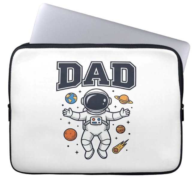 Dad Astronaut Space Vector Shirt Ontwerp_1 Laptop Sleeve (Voorkant)