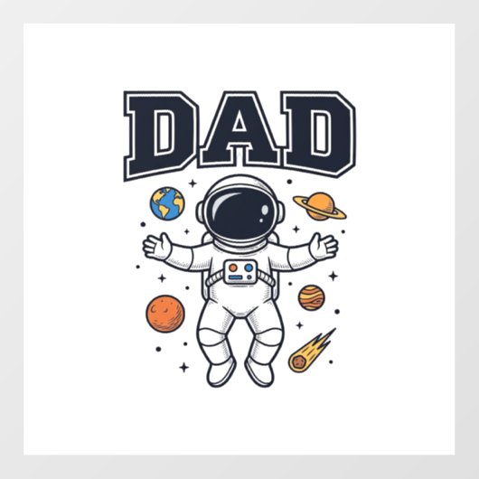 Dad Astronaut Space Vector Shirt Ontwerp_1 Raamsticker (Vel)