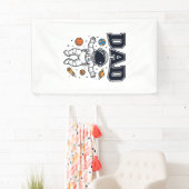 Dad Astronaut Space Vector Shirt Ontwerp_1 Spandoek (Insitu)