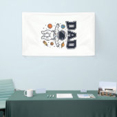 Dad Astronaut Space Vector Shirt Ontwerp_1 Spandoek (Beurs)