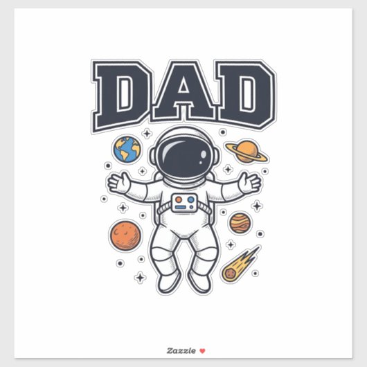 Dad Astronaut Space Vector Shirt Ontwerp_1 Sticker (Vel)