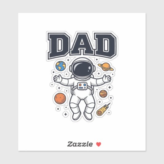 Dad Astronaut Space Vector Shirt Ontwerp_1 Sticker (Vel)