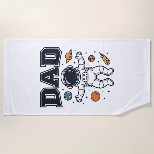 Dad Astronaut Space Vector Shirt Ontwerp_1 Strandlaken (Voorkant)