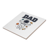 Dad Astronaut Space Vector Shirt Ontwerp_1 Tegeltje (Zijkant)