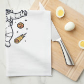 Dad Astronaut Space Vector Shirt Ontwerp_1 Theedoek (Quarter Fold)