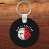 Dad Ballers Funny Volleyball Basketball Gift Son D Sleutelhanger (Voorkant)