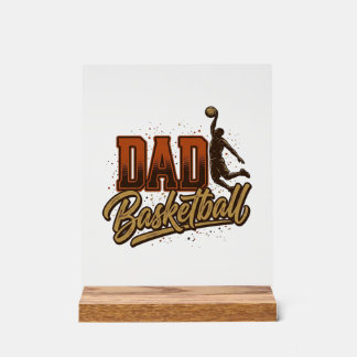 Dad Basketball Vintage Engraving Shirt Design_1 Acryl Bord