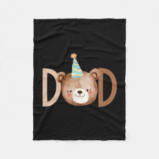 Dad Beary First Birthday Shirt Matching Family Out Fleece Deken (Voorkant)