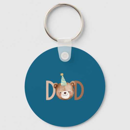 Dad Beary First Birthday Shirt Matching Family Out Sleutelhanger (Voorkant)