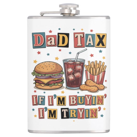 Dad-belasting Als ik koop, doe ik mijn best Heupfles (Voorkant)