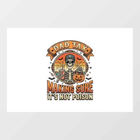 Dad Belasting Grappige Halloween Skelet Snoep_1 Raamsticker (Vel)