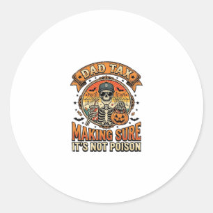 Dad Belasting Grappige Halloween Skelet Snoep_1 Ronde Sticker