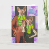 DAD BIRTHDAY KAART SPHINX CAT FUNNY (Voorkant)