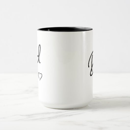 Dad Black and White Minimalist Est Year Mok (Midden)