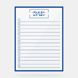 Dad Blau Monogram 18" x 24" Takenlijst Dry Erase Acryl Bord