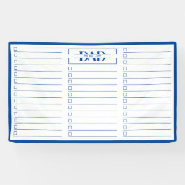 Dad Blau Monogram 3' x 5' Takenlijst Whiteboard Spandoek