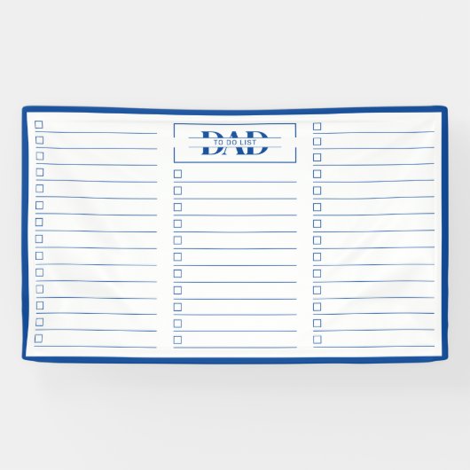 Dad Blau Monogram 3' x 5' Takenlijst Whiteboard Spandoek (Horizontaal)