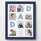 DAD Blue Letters Family Photo Collage Navy Lijst Fotoplaat (Voorkant)