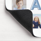 DAD Blue Letters Nine Family Photo Grid Collage Muismat (Hoek)