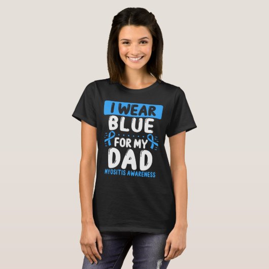 Dad Blue Ribbon Fathers Day Apraxia Awareness T-shirt (Voorkant volledig)