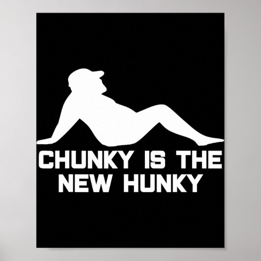 Dad Bod Chunky Is Het Nieuwe Hunky Dadbod Silhouet Poster (Voorkant)