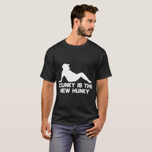 Dad Bod Chunky Is The New Hunky Dadbod Silhouette T-shirt (Voorkant volledig)