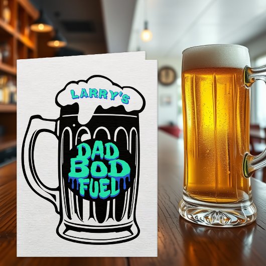 Dad Bod Fuel Beer Stein Funny Vaderdag Feestdagen Kaart