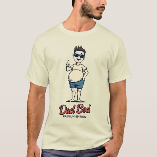 Dad Bod Premium Editie – Grappige Retro T-Shirt (Voorkant)