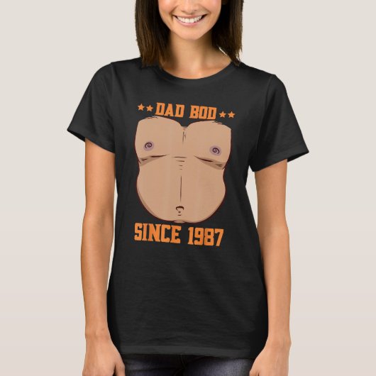 Dad Bod Since 1987 Father s Day Beer Belly T-shirt (Voorkant)