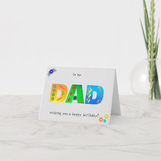 DAD Bold Boho verjaardagscadeau wenskaart Kaart (Voorkant)