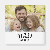 Dad Bold Text Est Personalized 20XX Magneet (Voorkant)