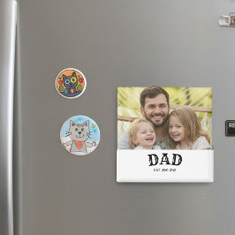 Dad Bold Text Est Personalized 20XX Magneet