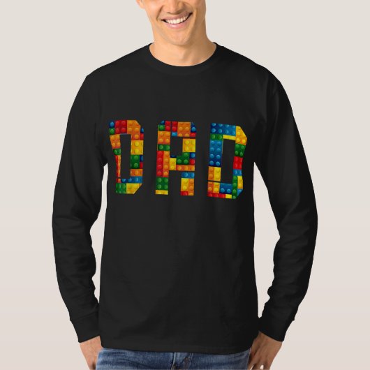 Dad Brick Builder Funny Blocks Master Builder T-shirt (Voorkant)