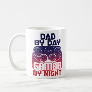 Dad By Day Gamer By Night Funny Video Gamer Dad Koffiemok