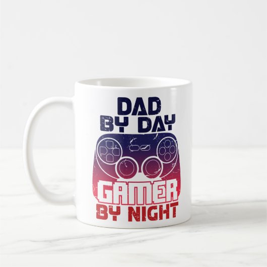 Dad By Day Gamer By Night Funny Video Gamer Dad Koffiemok (Links)