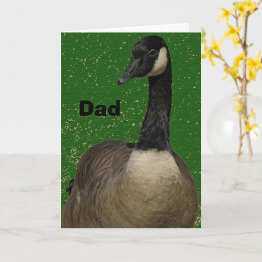 Dad Canadian Goose Vaderdag Kaart (Gele Bloem)