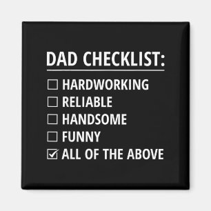 Dad Checklijst Grappige Vaderdag Echtgenoot Grappe Magneet