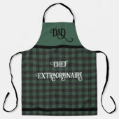 DAD Chef Buitengewone Groene Buffel Plaid Schort (Voorkant)